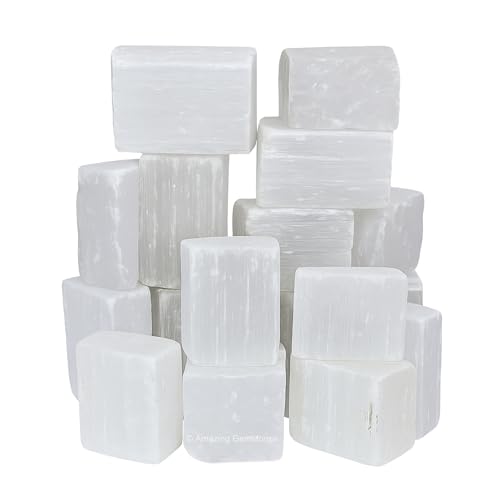 Image of Amazing Gemstone 2 Pieces Selenite Raw Crystals and Healing Stones, Natural Rocks for Tumbling and DIY Raw Stones and Crystals