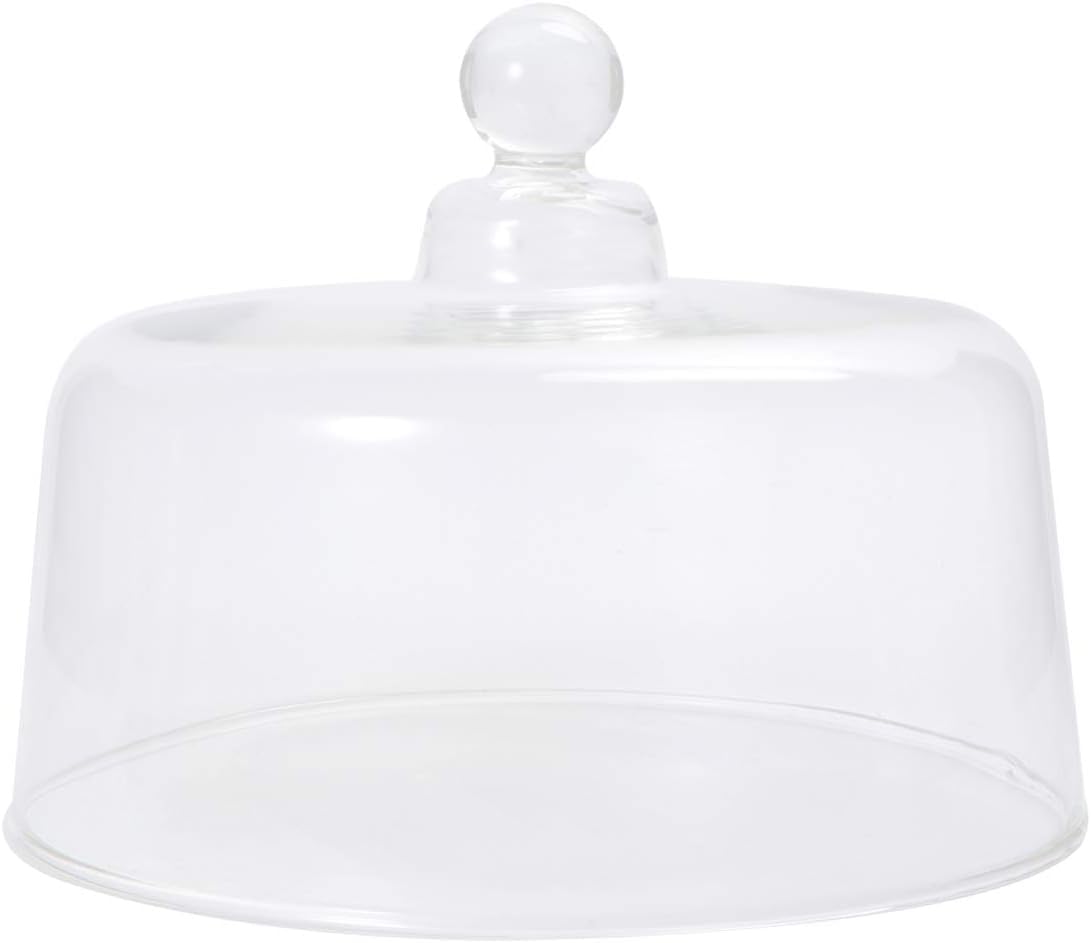 Glass Display Dome Cake Stand Cover Glass Desert Cloche Dessert Cake Cover Display Cake Plate Serving Platter Punch Bowl 24cm Microwave Food Cover ( Color : Transparent Color , Size : 24X24CM )