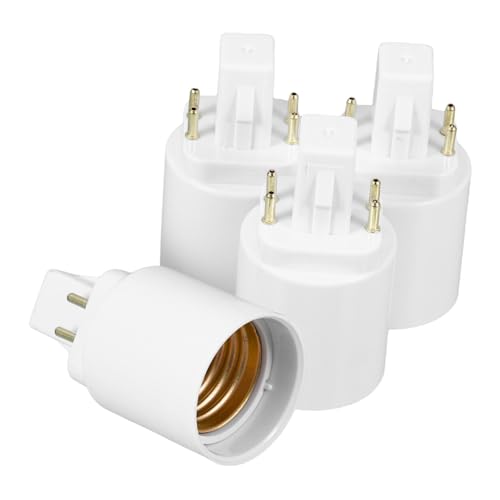 DEARMAMY 4 pièces Adaptateur Douille Ampoule 4 Broches vers Convertisseur Support Lampe PBT Résistant Chaleur Compatible LED Lot pour Maison Bureau Boutique