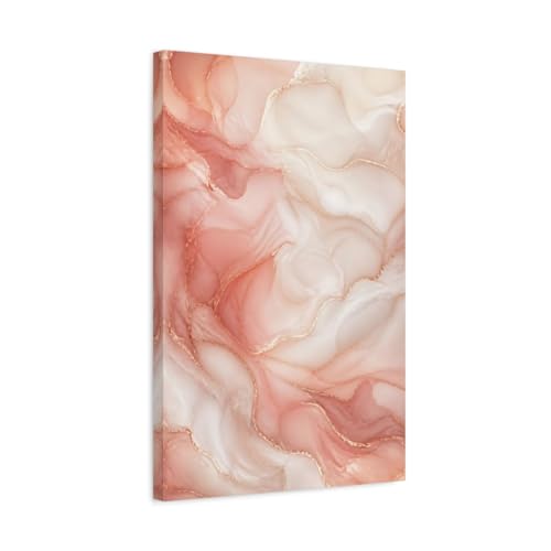 Toile fluide rose et or 40x60 cm pour decoration de salon moderne