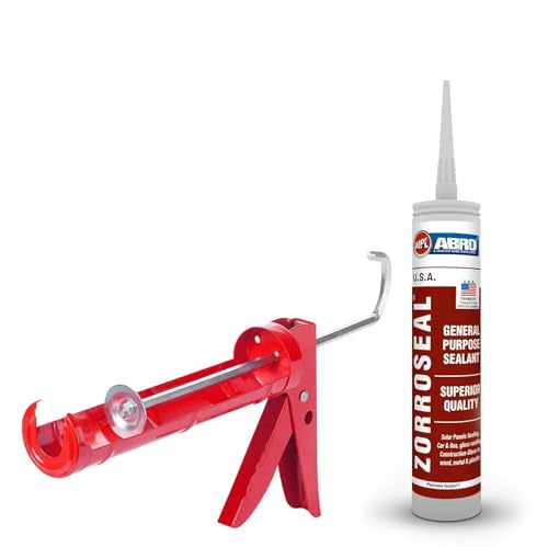 Sellador adhesivo de silicona blanco 10.1 oz con pistola miniatura 1