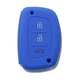 Guscio Cover Chiave in Silicone Telecomando Auto compatibile con Hyundai 3 tasti i10 i20 i30 i40 ix20 ix25 ix30 ix35 ix45 ix55 Solaris Mistra Verna Sonata Santa Fe Tucson (BLU)