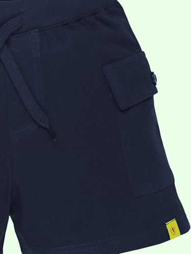 Image of KiddoPanti Boys 100% Cotton Knitted Above Knee Length Basic Cargo Shorts