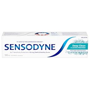 Sensodyne Nettoyage profond Dentifrice quotidien pour dents sensibles, menthe, 100 ml (l’emballage peut varier)