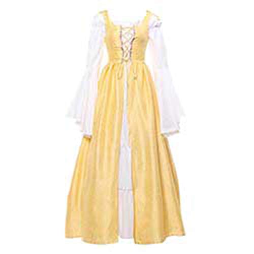 Tookang Vestido Largo De Mujer, Maxi Vestidos De Estilo Vintage Medieval para Mujer, Manga Acampanada Vestido, Medievales Vestido Vintage, Damas Fiesta Vestido Cover