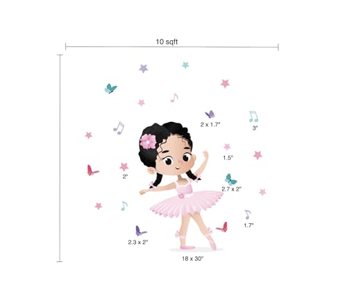 Vinilo decorativo Ballerina pelo oscuro trenzas para habitación infantil miniatura 2