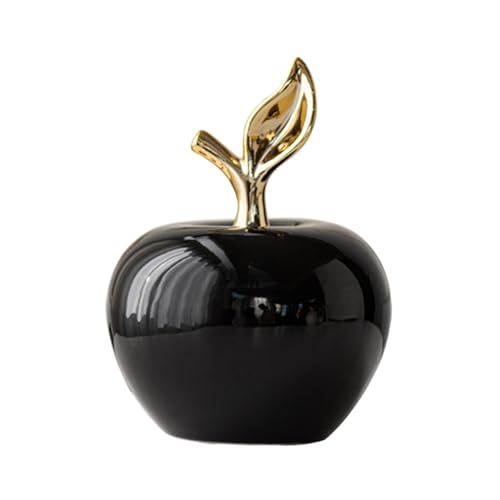 predolo Estatua de Manzanas, Figura de Cerámica, Centro de Mesa Coleccionable, Adorno, Escultura de Fruta para El Hogar, Oficina, Estantería, Decoración de en, Negro, Grande
