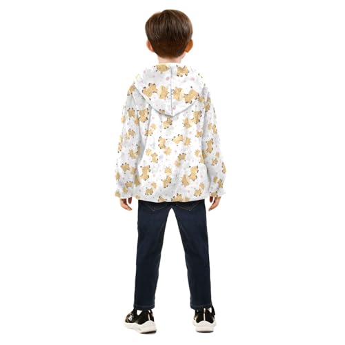 Cute Baby Giraffe Girls Fleece Jacket Girls Fall Jacket Girls Zip Up Hoodie Girls Sherpa Jacket 2-10T4