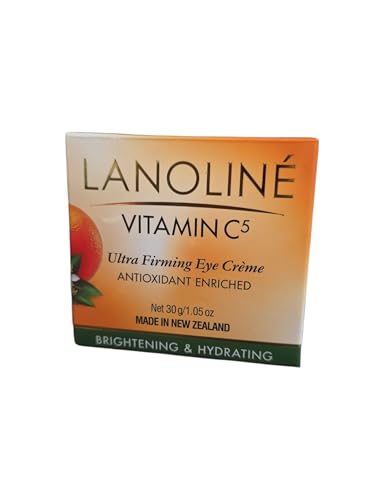 Lanoline Vitamin C Ultra Firming Eye Crème, 1.05 oz (30g) – Brightening & Hydrating Eye Cream, Antioxidant Enriched, Reduces Fine Lines & Dark Circles – Made in New Zealand