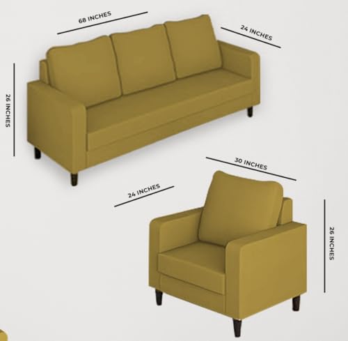 Image of The MM Furniture store Premium Fabric Sofa - Dirty Gold (3+1+1 Seater)
