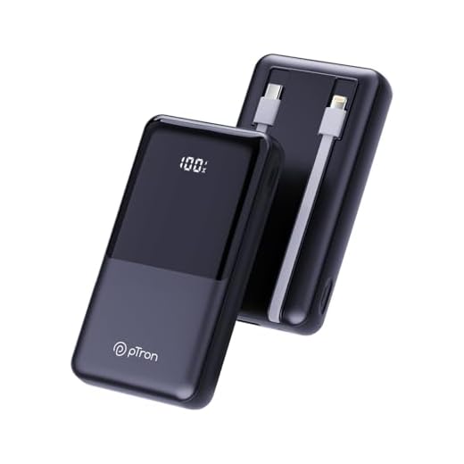 pTron Dynamo Power 20000mAh 22.5W Super Fast Charging, USB Type-C Input Power Bank with Quick Charge & 20W Power Delivery, Built-in Charging Cables, 4 Outputs, Type-C Input/Output Port (Black)