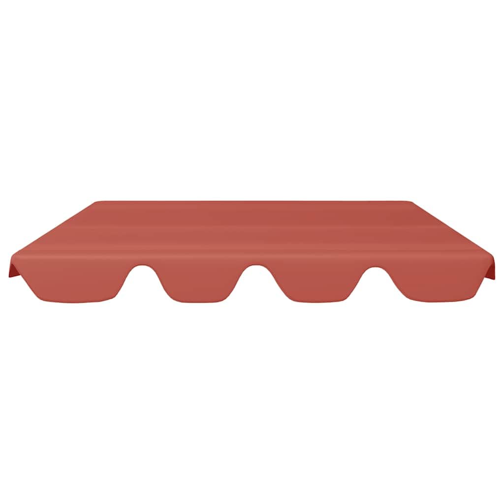 Toit de rechange pour balancelle en terre cuite - Revêtement PVC imperméable - 150/130 x 105/70 cm - Protection solaire d'extérieur - Housse de rechange pour jardin - Protection contre la