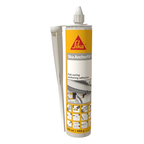SIKA - Adhesivo de curado rápido para anclajes - Sika Anchorfix-1 Gris claro - Para redondos de acero corrugado, varillas roscadas, pernos y sistemas de sujeción especiales - 300 ml
