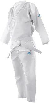 Adidas | Adistart Karate Gi for Men, Women & Kids | Perfect for Training and Sparring | Lightweight Polycotton Martial Arts Uniform with Elasticated Waistband and White Belt (195g/7oz) 110-190cm