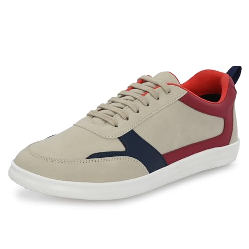 Image of Centrino Retro Sneakers for Men | Shoes for Man Stylish | Color Block Lace-Up Casual Canvas Walking Shoes | Cushioned Insole | Lightweight Comfortable Breathable | Anti-Skid | Trendy Mens Sneakers (6580)
