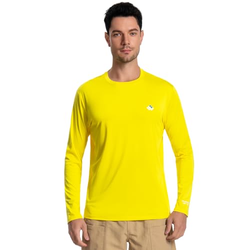 Wildbreath Men’S Upf 50+ Lightweight Long Sleeve Casual T-Shirt Quick Dry Uv Sun Protection For Outdoor Beach Hiking Fishing Exercise Yellow thumb #6