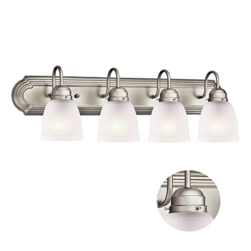 Eidonta 4 Pack White Frosted Glass Shade For Light Replacement, 5In Height 4.6In Diameter 1.65In Fitter, Glass Lamp Shade Cover For Chandelier Bath Vanity Lights Wall Sconces Pendant Light #TOP2