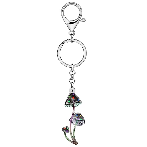 WEVENI Cute Mushroom Stuff Acrylic Mushroom Keychain Plant Keyring Food Charms for Women Girls Funny Wallet Accessories (Mushroom F)4