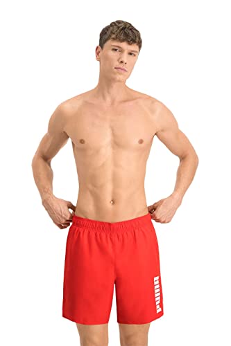PUMA Hombre Swim Men's Mid Shorts Traje de baño, Rojo, S