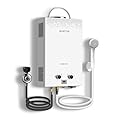 Tankless Water Heater, VANSTON Propane Water Heater Outdoor, 2.11GPM Portable Water Heaters, Instant Hot Water Heaters, Overheat Protection, Easy Installation, Lightweight with Handle for RV, Camping