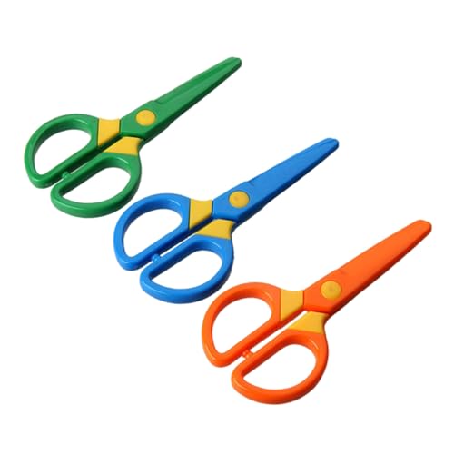 HORIALENCE 10個 設計プラスチック 用はさみ 軽量持ち運び簡単 クラフト工作向け 幼児 小学生用 手作りスクラップブック 写真加 ランダムカラー