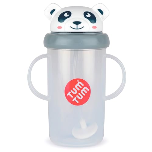TUM TUM Tippy Up Free Flow Sippy Cup (No Valve) Sippy Cup for Toddlers 200ml BPA Free (Pip Panda 300ml)