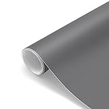 Grey Wallpaper 16"x78.7" Peel and Stick Wallpaper Thick Matte Gray Contact Paper Self-Adhesive Wallp