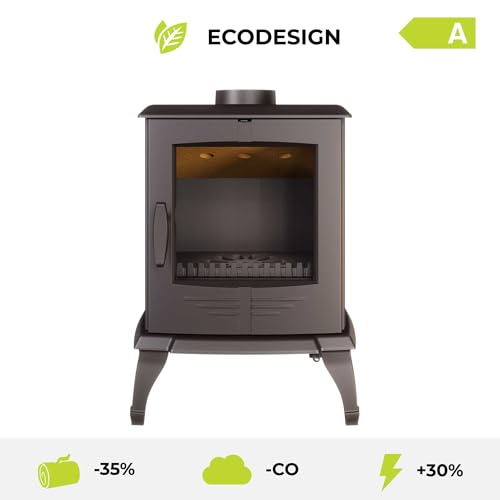 Freistehender Holzofen aus schwarzem Gusseisen - P8 (7,9 kW) ECO – Bild 4