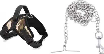 Hundur store Combo of Dog Teather Chain and Harness Army Print in Small Size (B09ZQVC57R) Amazon Price History, Amazon Price Tracker