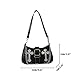 Women's Fashion Y2k Tote Bag Punk Cross Patterned Shoulder Bags for Women Versatile PU Bag Chain Bag (black)