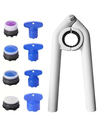 9 In 1 Faucet Aerator Removal Tool with Aerator Key, Replacement Cache Aerators for Sink M16.5, 18.5, 21.5, 24mm Tap Aerators Flow Restrictor