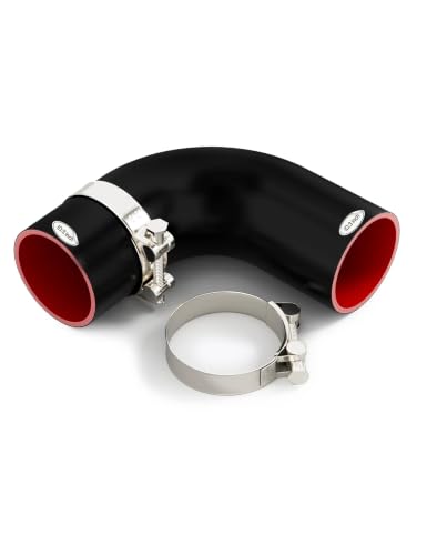 Image of 90 Degree Elbow Coupler ID 3 Inch 5-ply Silicone Hose & Clamp,4 inch Leg Length