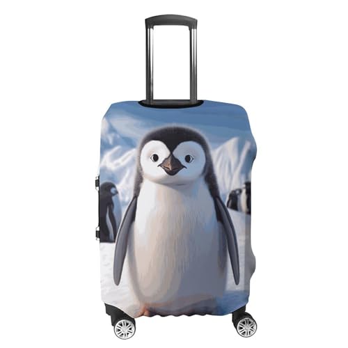 Cute Penguin Luggage Cover, Washable Elastic Suitcase Cover Protector Fit 18-32 Inch Luggage4
