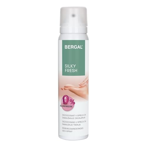 BERGAL Silky Fresh Fußdeo-Spray 100 ml effektiver Schutz vor Fußgeruch, mit echter Seide aluminiumfrei, schützt vor Blasen und Reibung im Schuh, hygienische Frische, hautschonend, frei von Parabenen