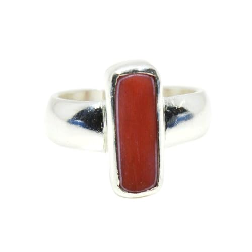 Bague en corail naturel 7 carats et argent sterling 925 d'exception
