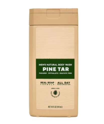NEW quetch Pine Tar Natural Body Wash for Men 14 fl oz(1 pack)