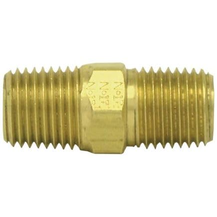 Image of Tectran 122-A Brass Hex Nipple (, 1 /8 inch Pipe Thread, Pack of 10)