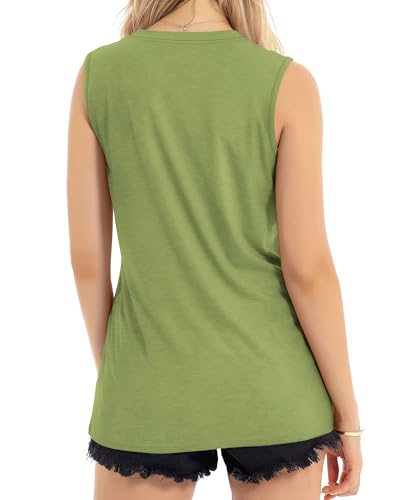Image of Womens Tank Tops Summer Casual Sleeveless Top Loose Fit Basic Tunic Shirts