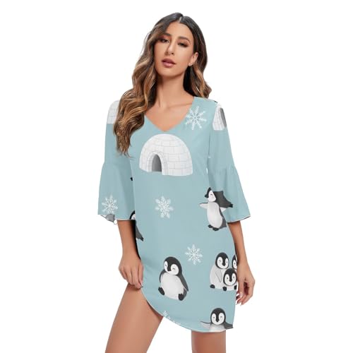 Vestido de pingüinos con vuelo holgado para vestir con total confianza y soltura