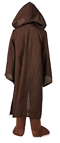 Liuyumin Kids Jedi Tunic Costume For Anakin Skywalker Full Set Jedi Cosplay Hooded Robe Outfit Halloween Cloak Suits (Medium, Brown) #TOP4