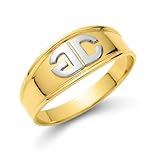 Bijouxenvogue Anillo de caballero de oro amarillo y blanco Talla 62