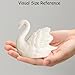 ZKSYLSM Ceramic Swan Figurine - Modern Minimalist Porcelain Statue Art Decor, Knick Knacks Home Decor for Living Room, Office, Desk, Shelf Decoration (White)