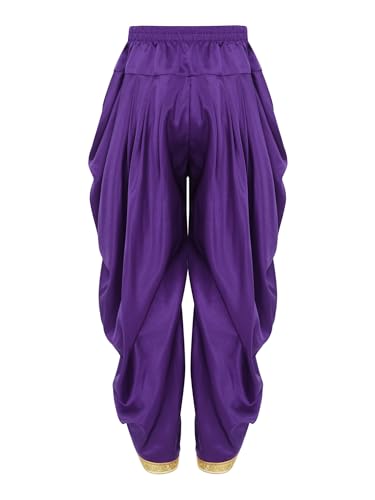 Hansber Kids Boys Casual Baggy Pants Satin Dhoti Trousers Halloween Carnival Theme Party Pants2