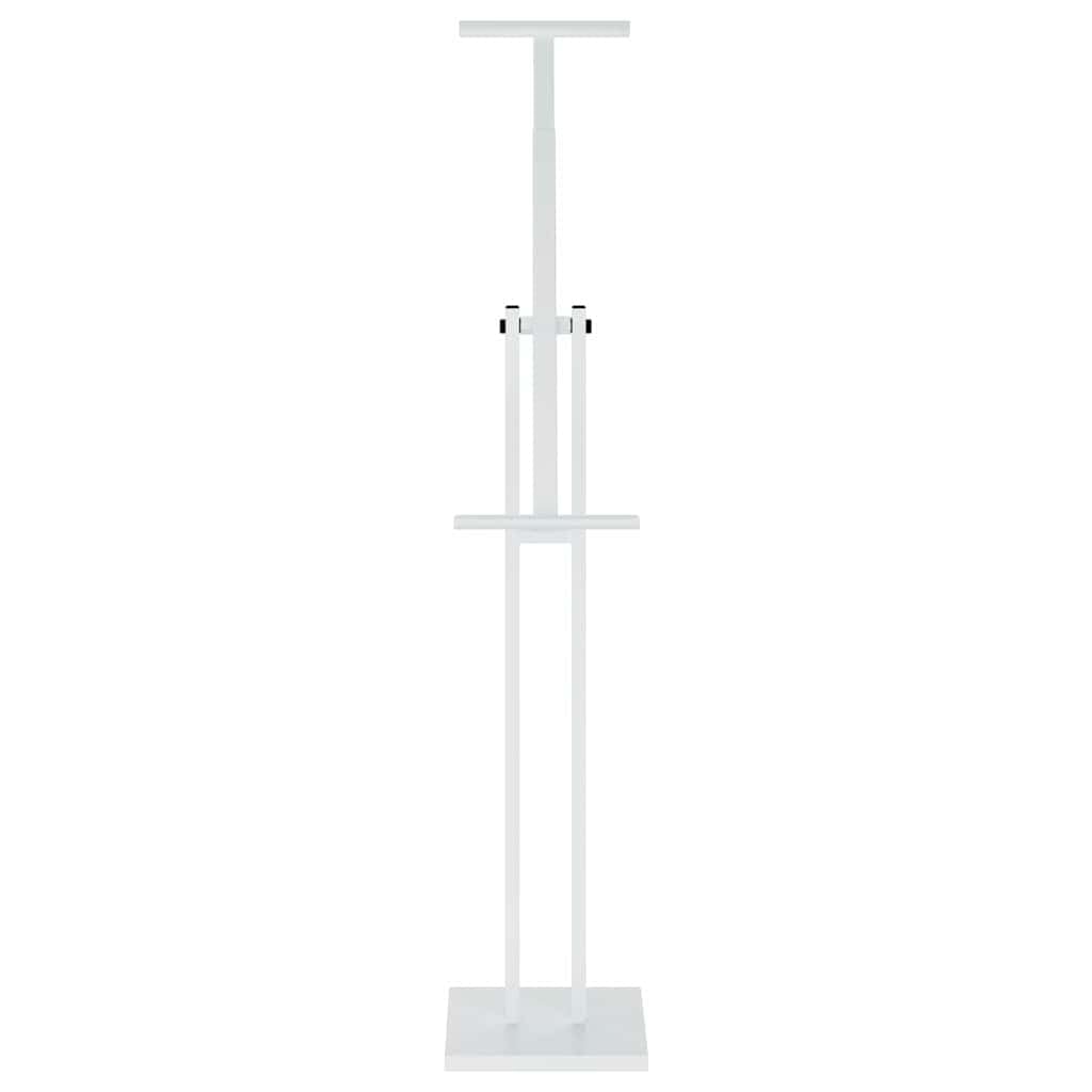 2 stands de acero blanco, 26,5 x 26,5 x 150 cm, altura ajustable para presentación, exposición, eventos, conferencias, tablón publicitario estable para interior y exterior