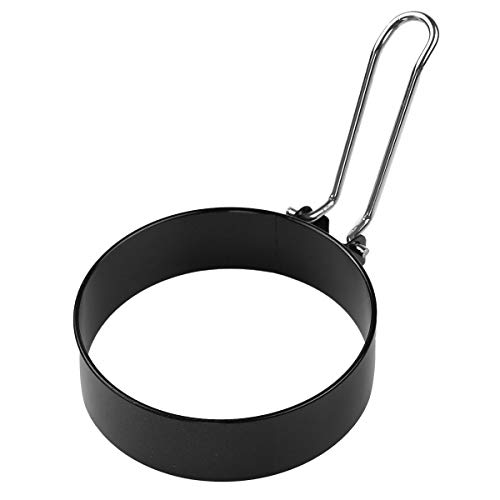 inlzdz Anneau d'oeuf Moule à ?uf Rond Anti-Adhésif Moules à Crêpe Pancake Anneau d'oeuf avec Pinceau Huile Cuisine pour Friture Cuisson Argenté Taille Unique