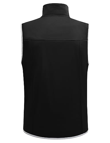 Rdruko Men's Vests Outerwear Lightweight Waterproof Windproof Golf Travel Outdoor Softshell Vests Sleeveless Jacket(Black, Us S) #TOP1
