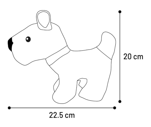 Flamingo Hundespielzeug „Britta Hund Grau“ – Ideal für Labrador, Beagle, Französische Bulldogge und Jack Russell, robust und interaktiv
