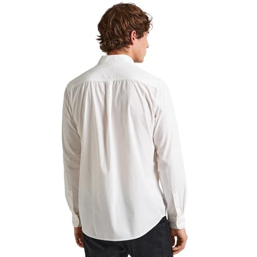 Pepe Jeans Para Hombre. PM308270 Camisa PopelíN Lisa Fit Regular Blanco (S), Casual, AlgodóN, Manga Larga - 2