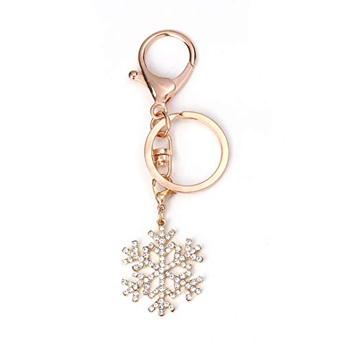 Preisvergleich Produktbild GMTEXTILES Weihnachten Schneeflocke Schlüsselbund & Schlüsselring Golden Clear Strass Zubehör 10,7 cm (4 2 / 8") x 3 cm (1 1 / 8")