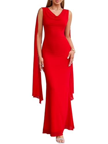Image of Parthea Women's Summer Formal Wedding Guest Dresses Sleeveless Backless Long Elegant Evening Party Maxi Bodycon Dress